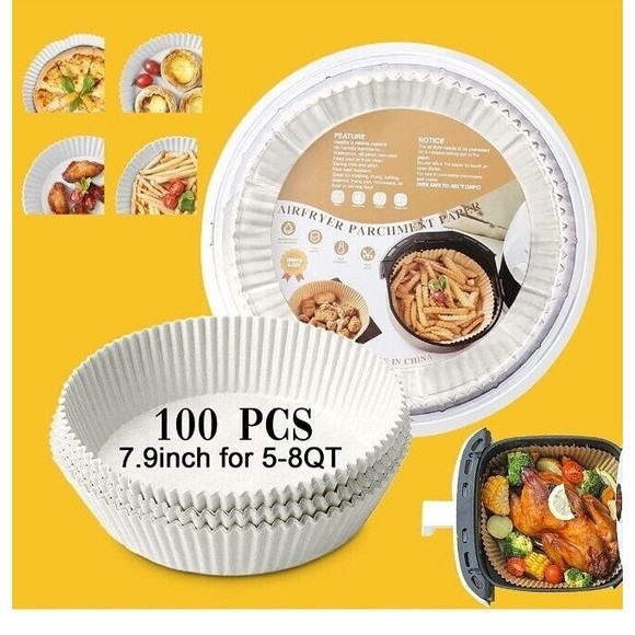 Unbranded Other - Air Fryer Disposable Paper Liner, 100PCS Air Fryer Round paper Liners...
